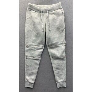 Redfox Mens Fleece Jogger Sweatpants Double Knee Zip Tapered Biker Gray  Size XL